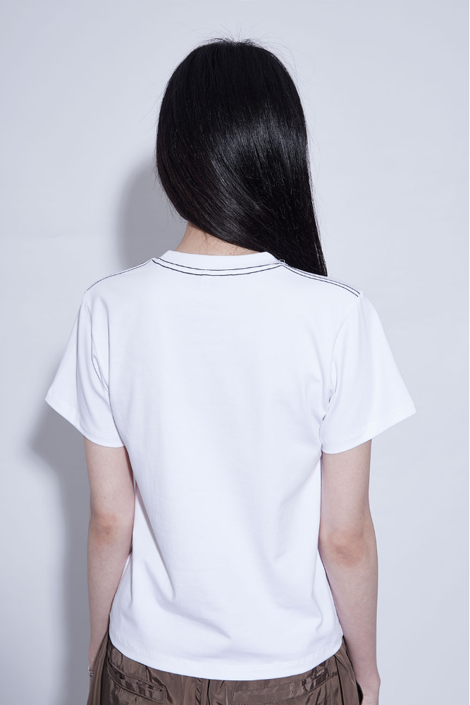 [화이트 당일출고] simple point line t-shirt (3c)