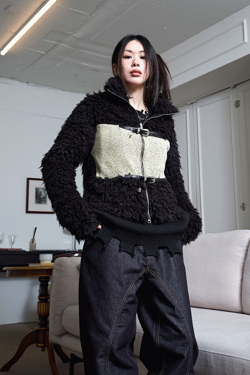 lock knit fur jacket (2c)