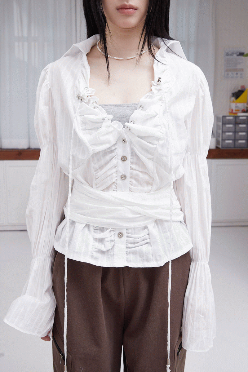 romantic shirring blouse (2c)